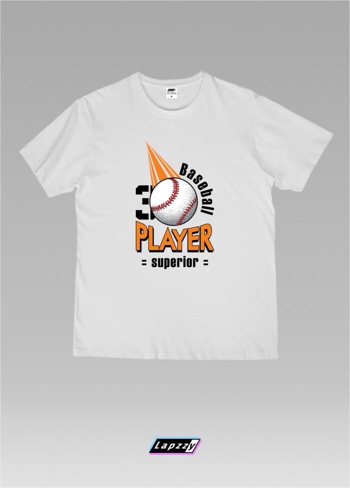 Baseball Player Unisex White Tee