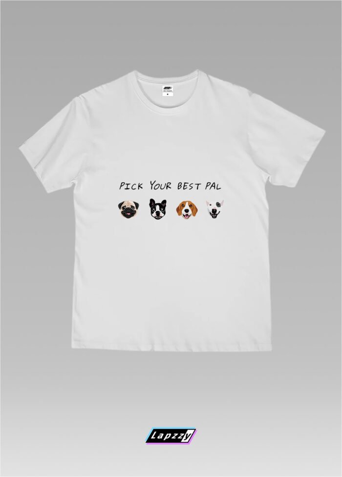 Best Pal Dog Faces Unisex White Tee