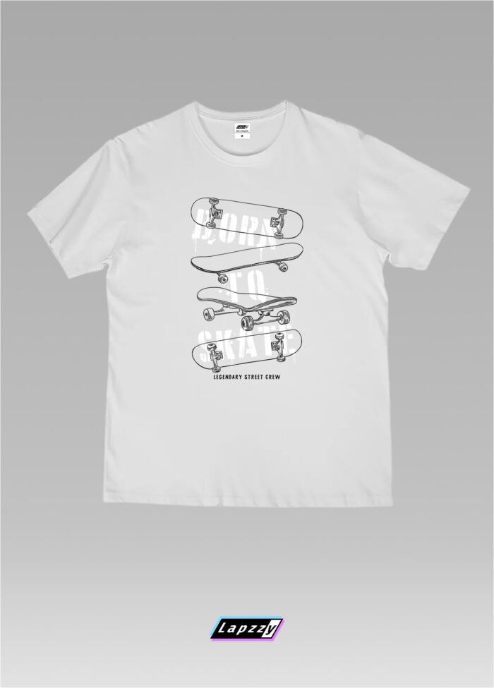 Born To Skate 2nd Unisex White Tee