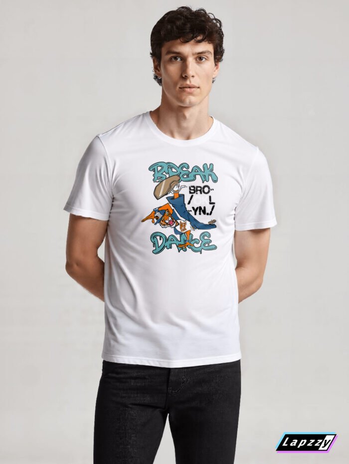 Break Dance Tiger Unisex White Tee