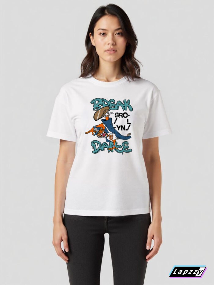 Break Dance Tiger Unisex White Tee