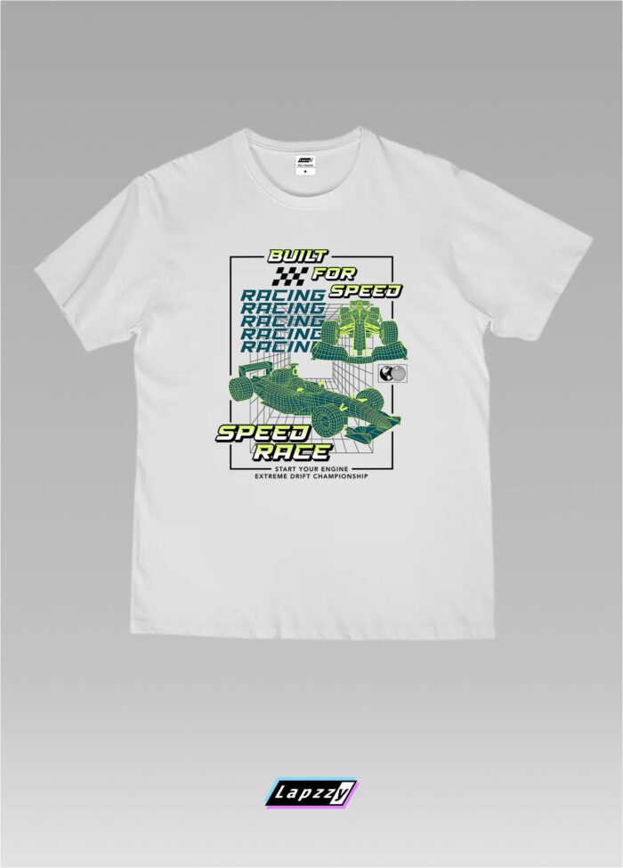 Built For Speed Racing Unisex White Tee