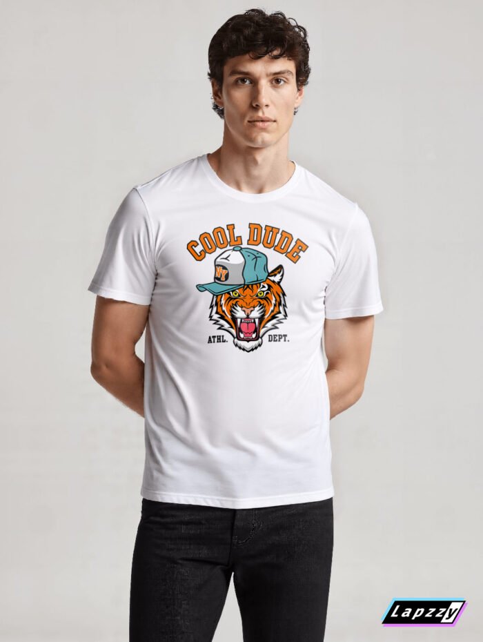 Cool Dude Tiger Unisex White Tee