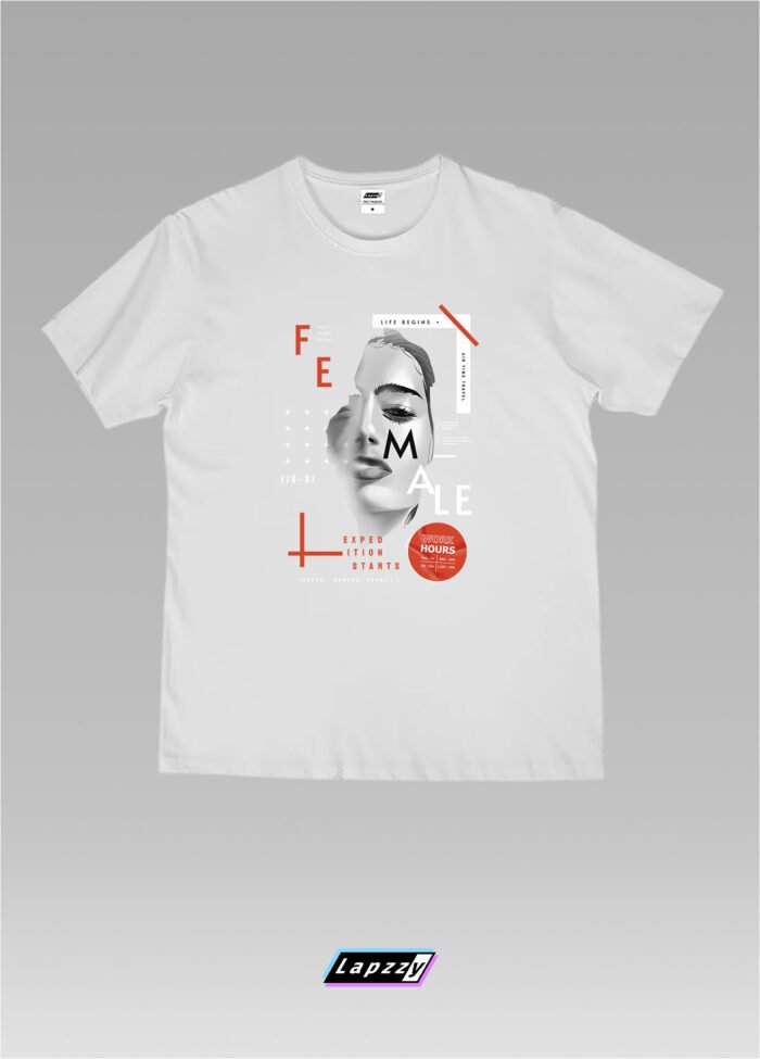 Cool Female Face Unisex White Tee