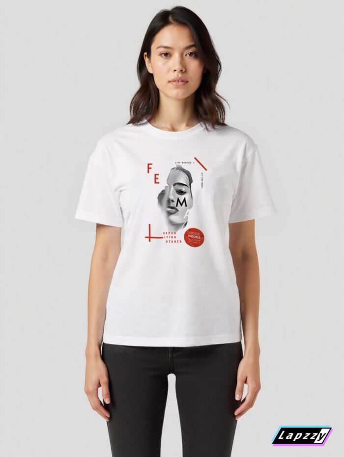 Cool Female Face Unisex White Tee