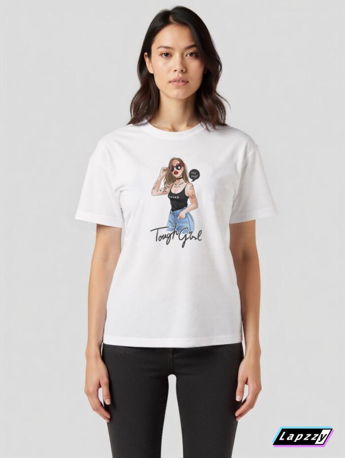 Cool-Tough-Girl-_w_f Cool Tough Unisex White Tee