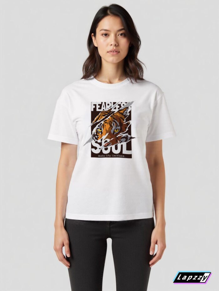 Fearless Tiger Unisex White Tee