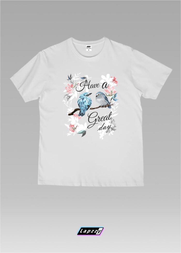 Flowers Birds Chill Unisex White Tee