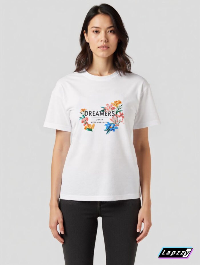 Flowers Dreamers Unisex White Tee