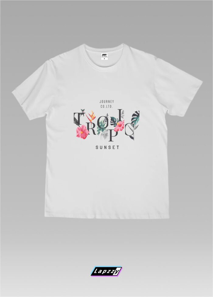 Flowers Tropical Chill Unisex White Tee