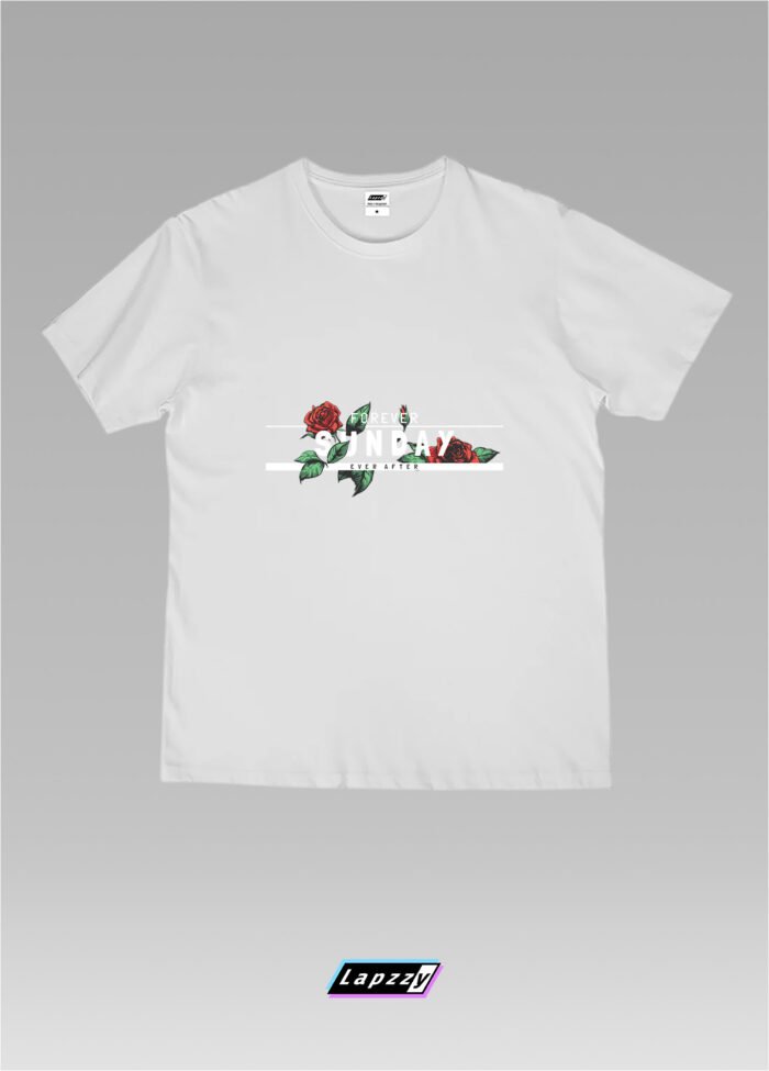 Forerver Sunday Rose Unisex White Tee