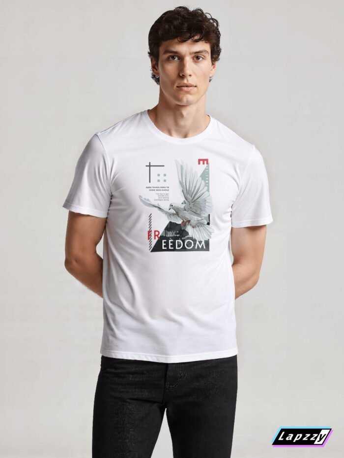 Freedom Pigeon Unisex White Tee
