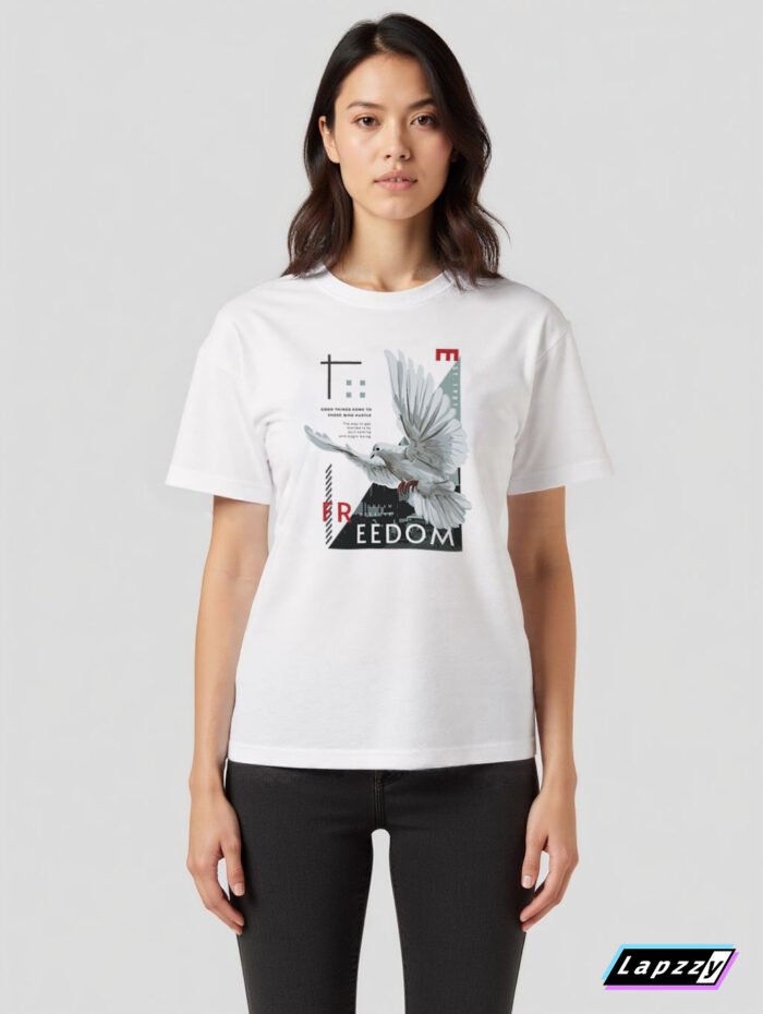 Freedom Pigeon Unisex White Tee