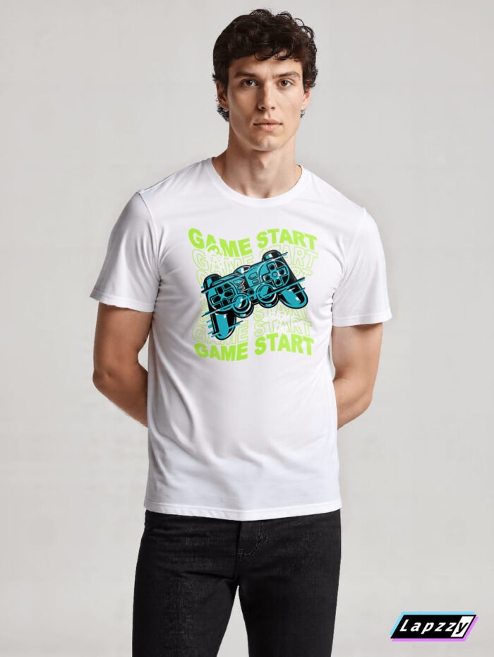 Game Start Joycon Unisex White Tee
