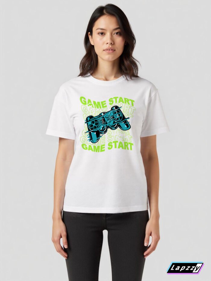 Game Start Joycon Unisex White Tee