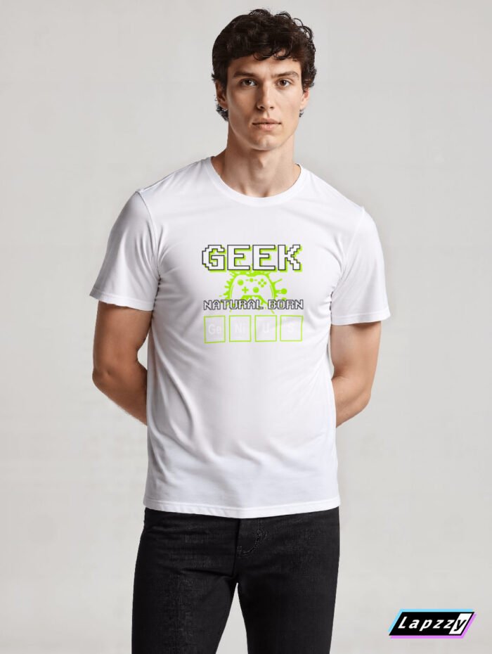 Geek Natural Born Unisex White Tee