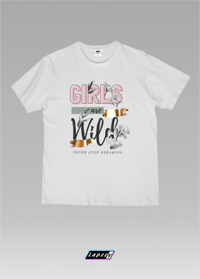 Girls Are Wild Flower Unisex White Tee