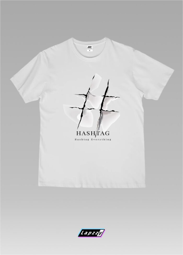 Hashtag Unisex White Tee