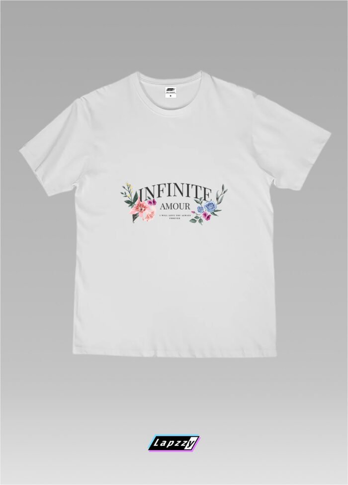 Infinite Amour Flowers Unisex White Tee