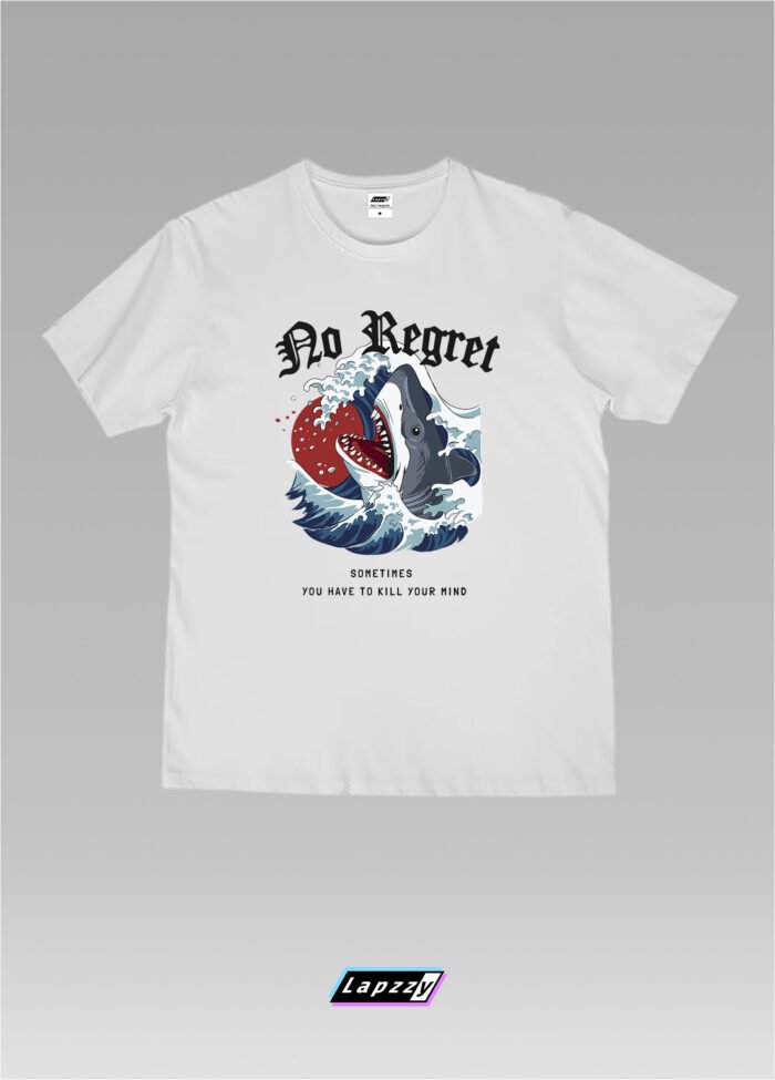 Japanese Shark Style Unisex White Tee