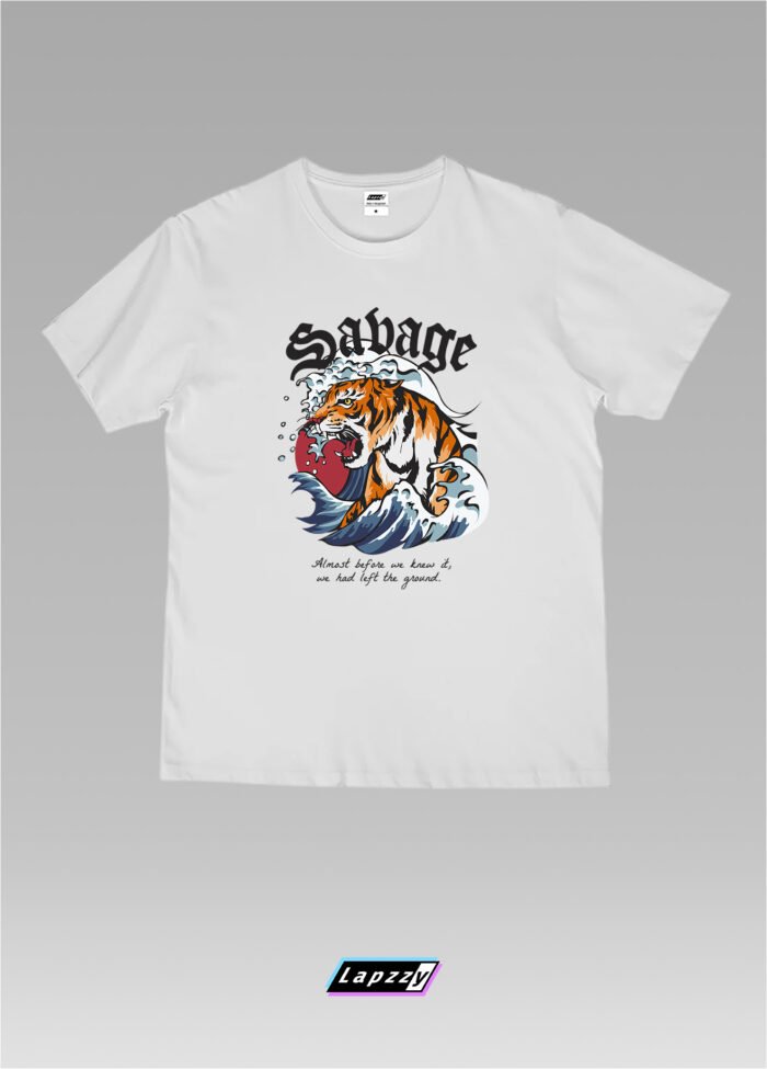 Japanese Tiger Style Unisex White Tee