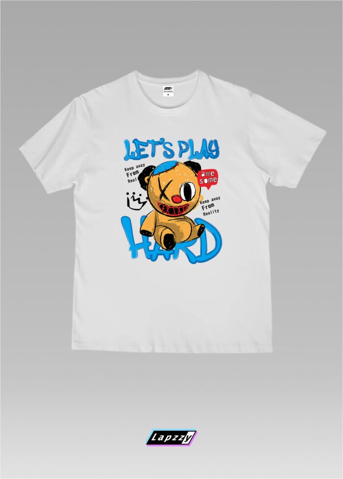 Lets Play Hard Unisex White Tee