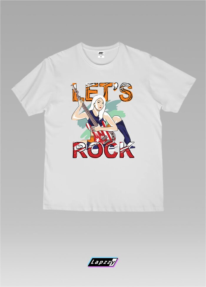 Lets Rocl Unisex White Tee