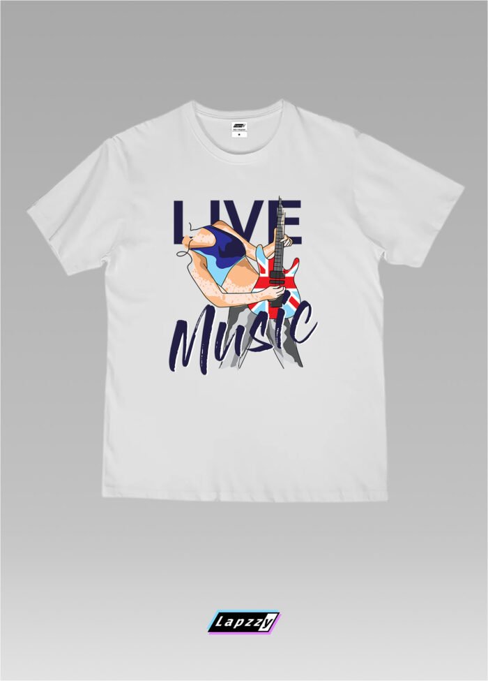 Live Music Unisex White Tee