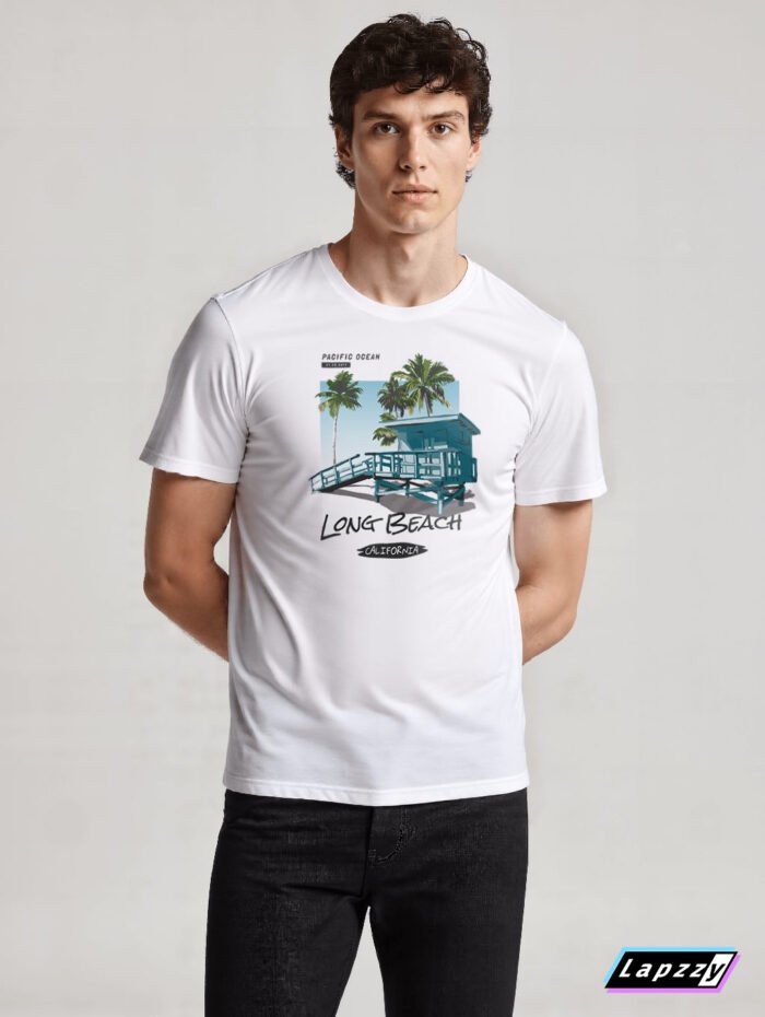 Long Beach Chilling House Unisex White Tee