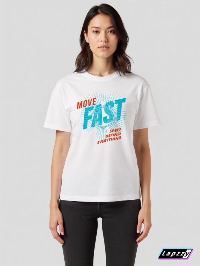 Move Fast Unisex White Tee