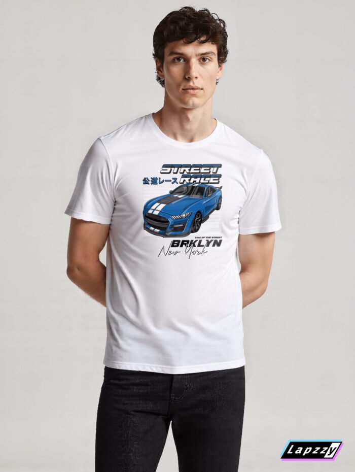 Mustang Street Race Unisex White Tee
