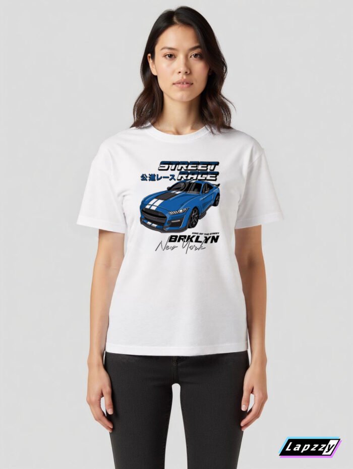 Mustang Street Race Unisex White Tee