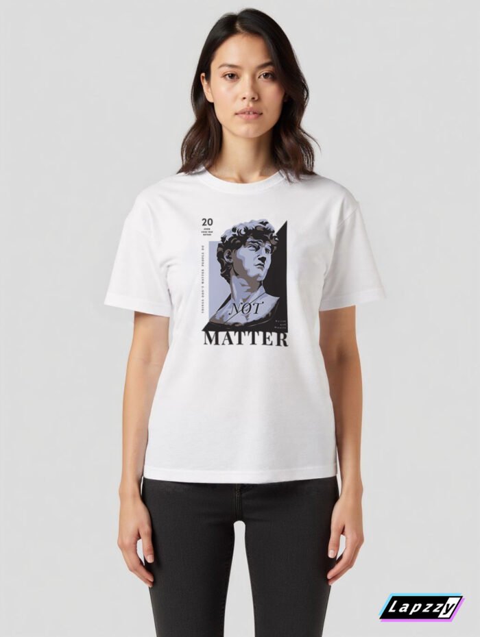 Not-Matter-David_w_f Not Matter David Unisex White Tee