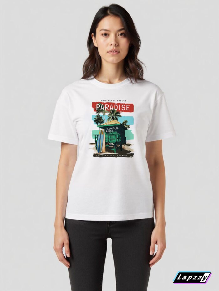 Paradise Summer House Chill Unisex White Tee