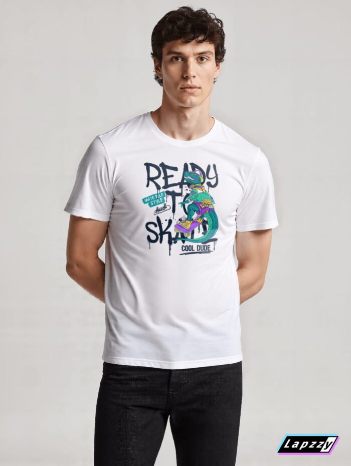 Ready Skate Dino Unisex White Tee