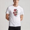 Rose With Sword Unisex White Tee