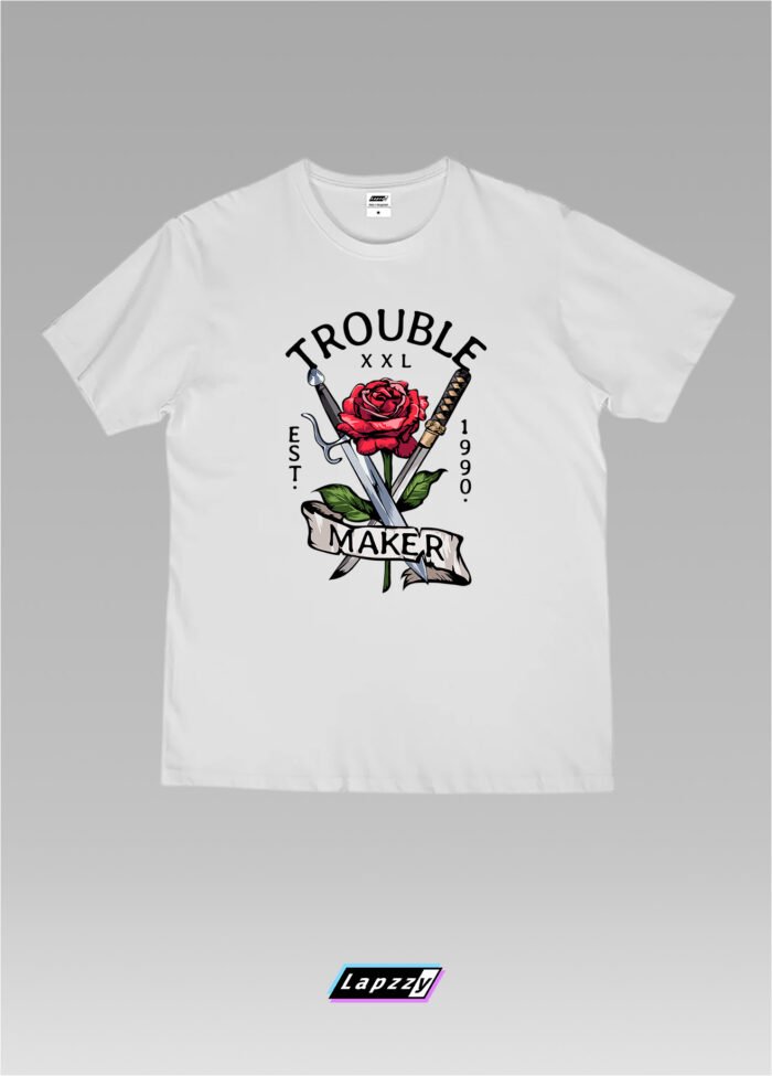 Rose And Sword Unisex White Tee