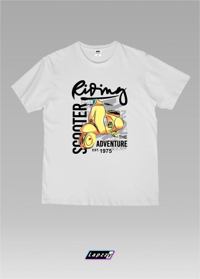 Scooter Riding Unisex White Tee