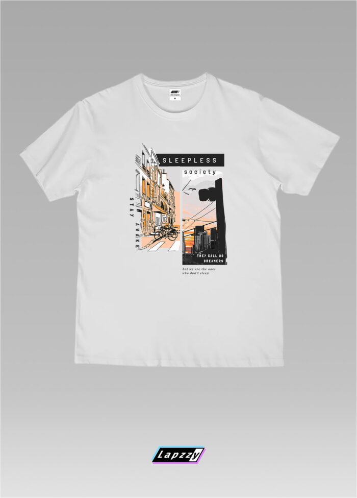 Sleepless Chill Street Unisex White Tee