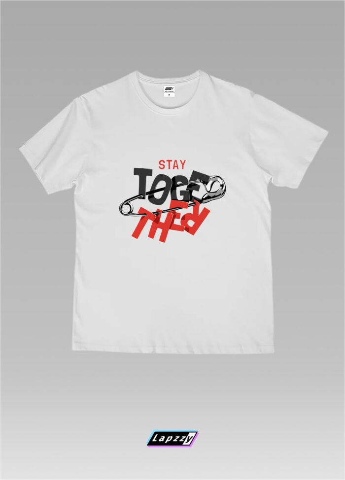 Stay Together Paper Clip Unisex White Tee