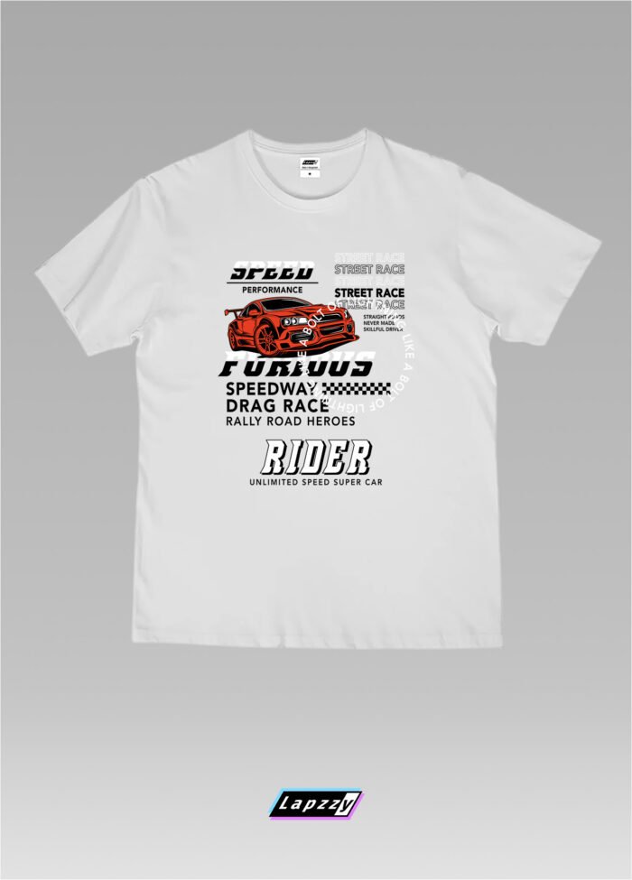 Street Race Car Unisex White Tee
