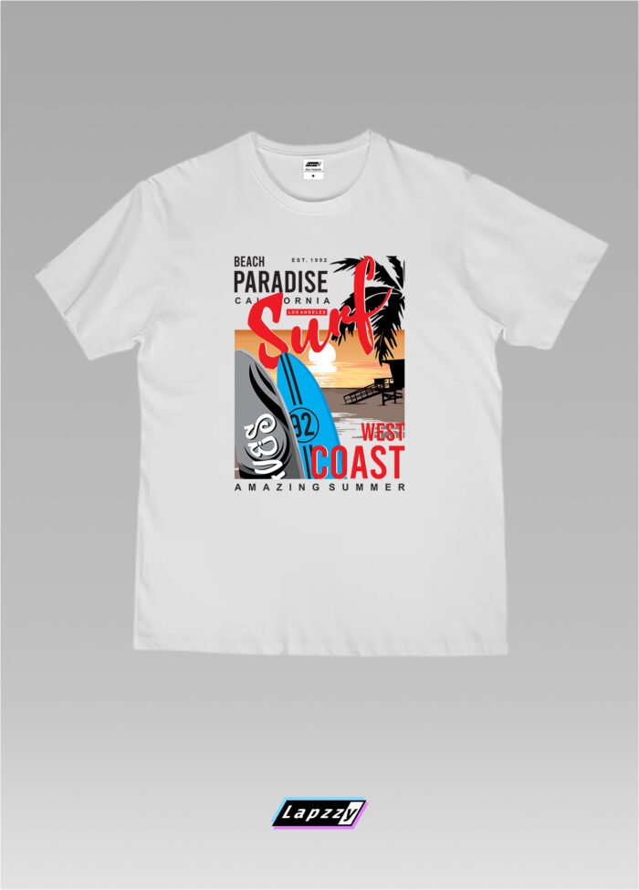 Surf West Coast Unisex White Tee