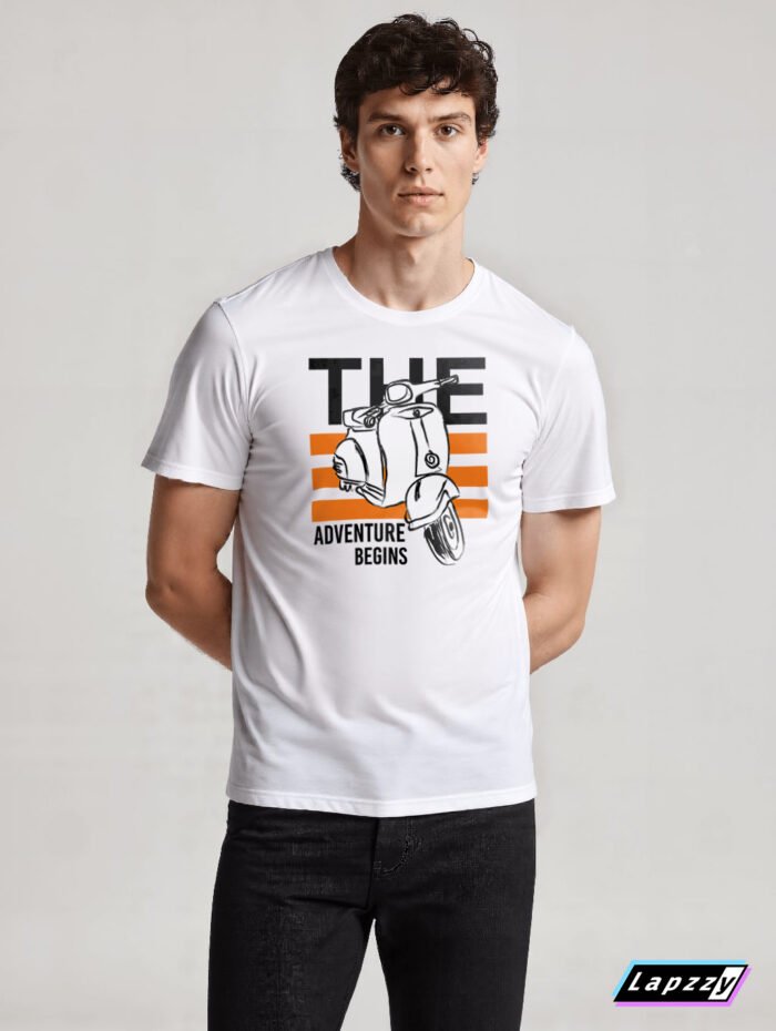 The Adventure Begins Unisex White Tee