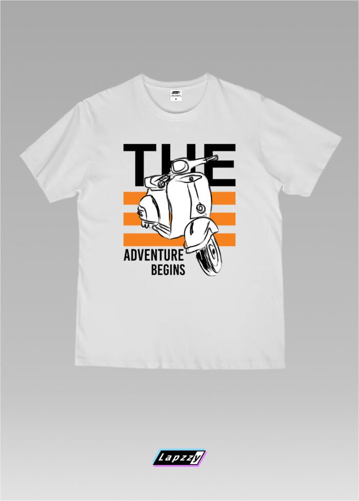 The Adventure Begins Unisex White Tee