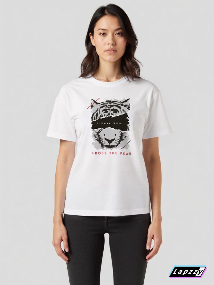 Tiger Cross The Fear Unisex White Tee
