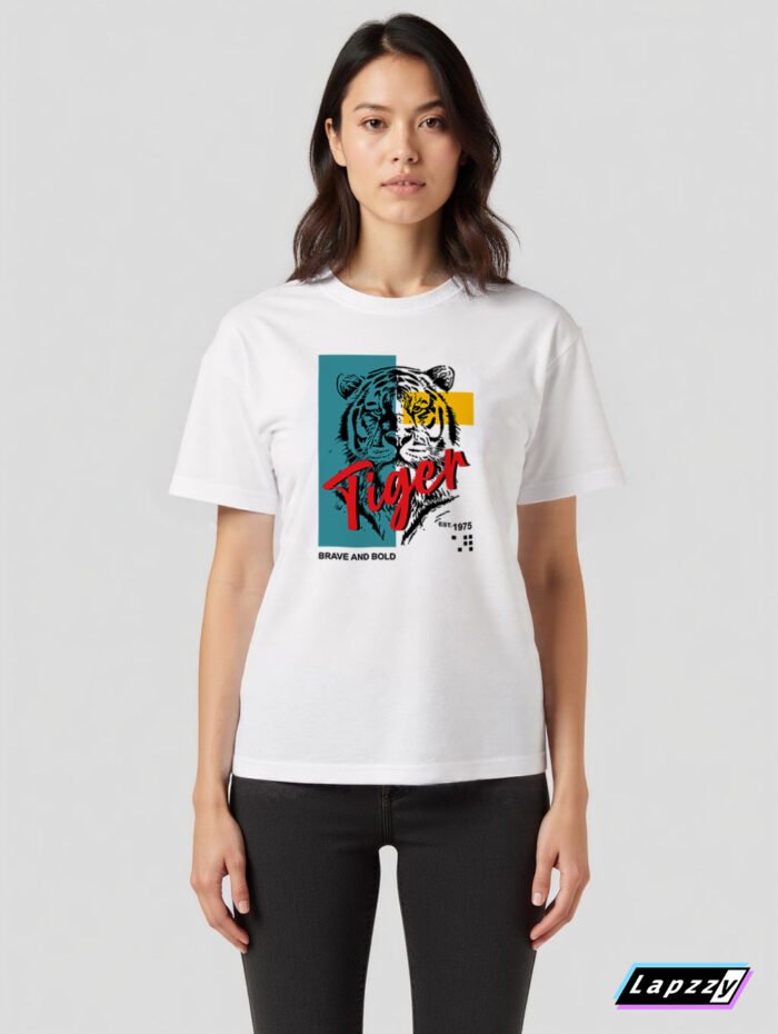 Tiger Unisex White Tee