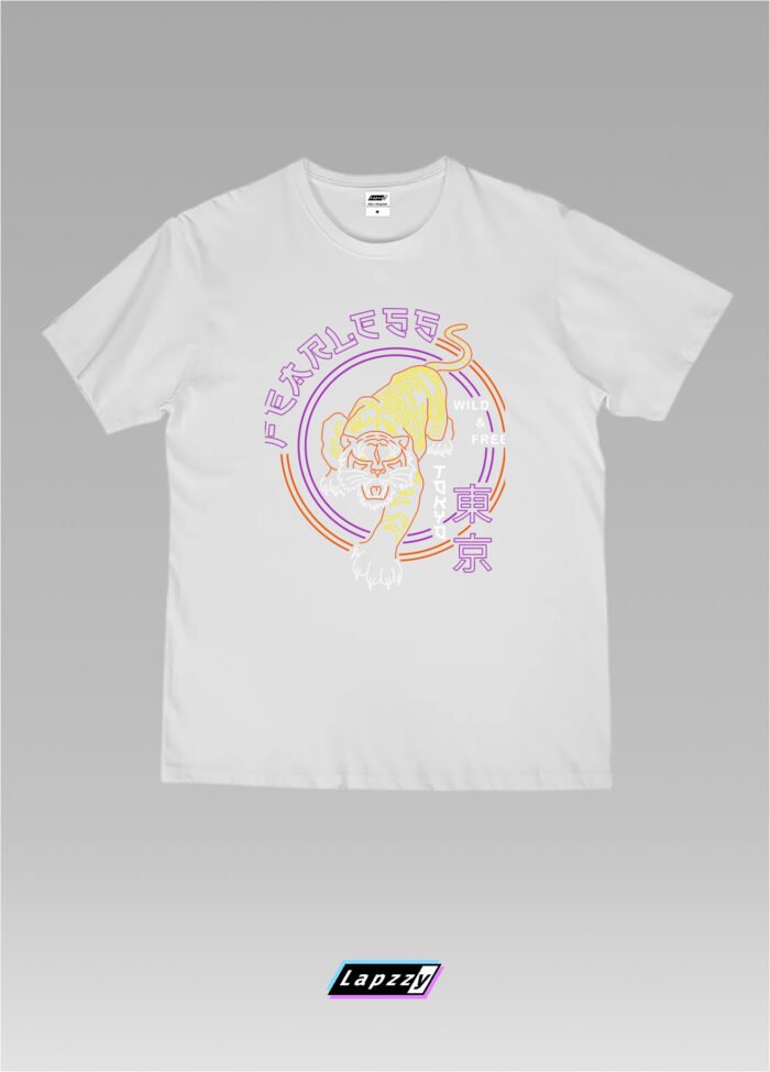Tokyo Tieger Neon Unisex White Tee
