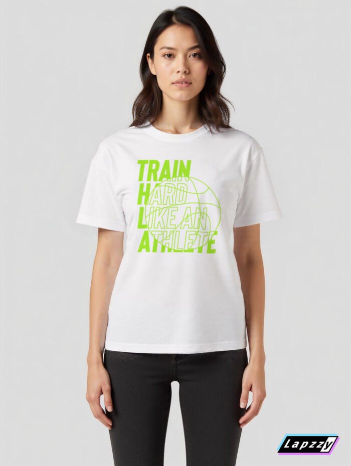 Train-hard_w_f Train Hard Unisex White Tee