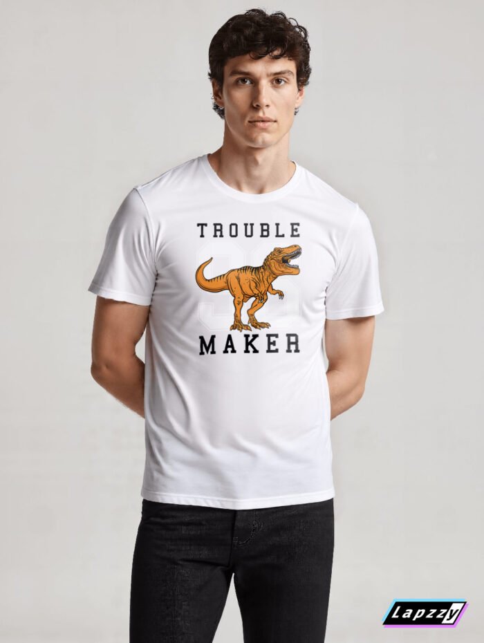 Troble Maker 96 Unisex White Tee