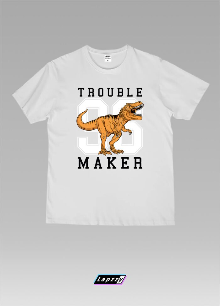 Troble Maker 96 Unisex White Tee